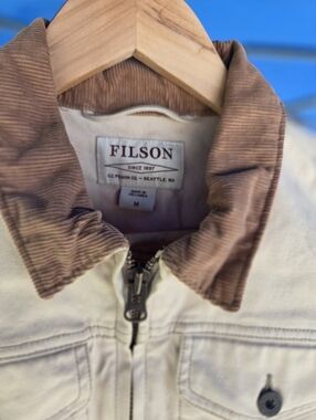 Womens Filson Cream Jacket with Brown Corduroy Collar
